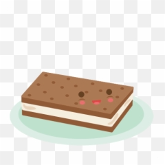 Ice Cream Sandwich Clipart - Chocolate Emoji