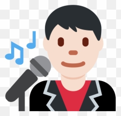 Twemoji2 1f468 - Man Singer Emoji,Emoji Music