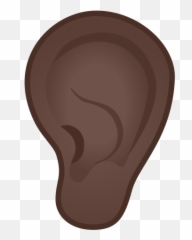Ear Emoji With Dark Skin Tone Meaning - Illustration