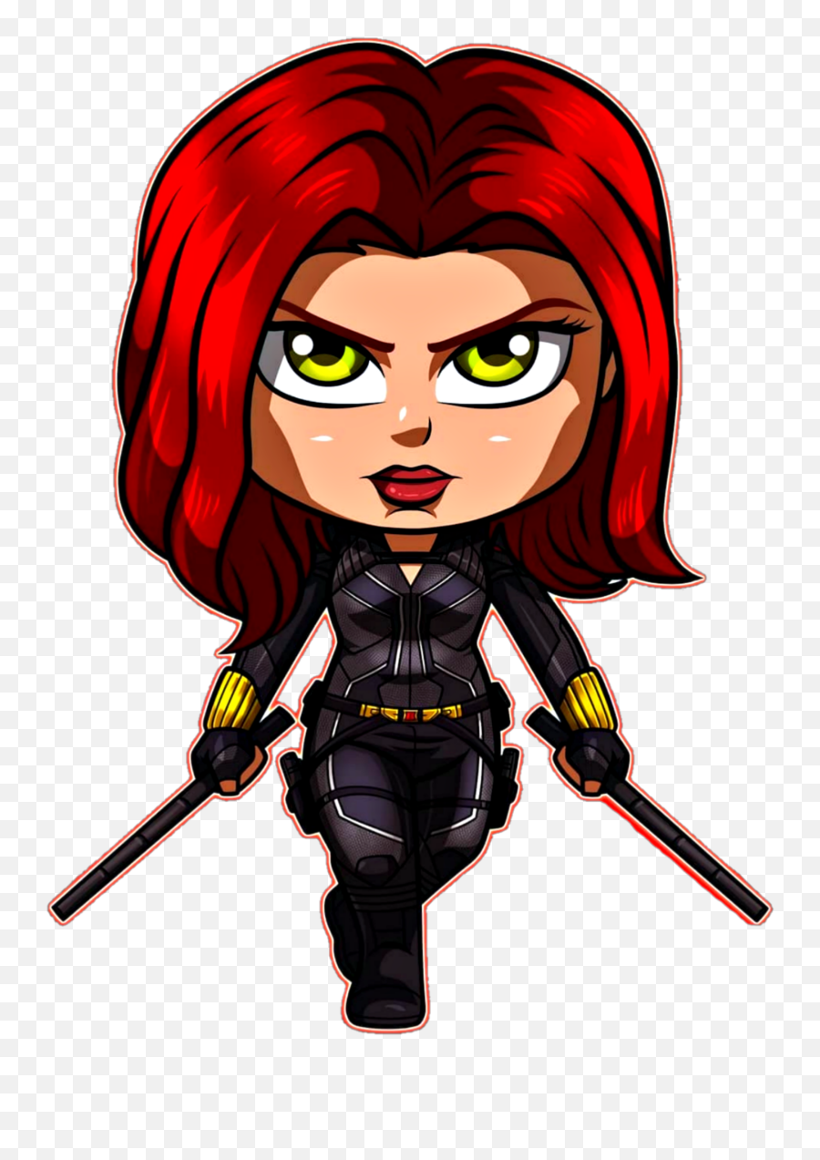 Black Widow Sticker Credits By - Cartoon Emoji,Black Widow Emoji