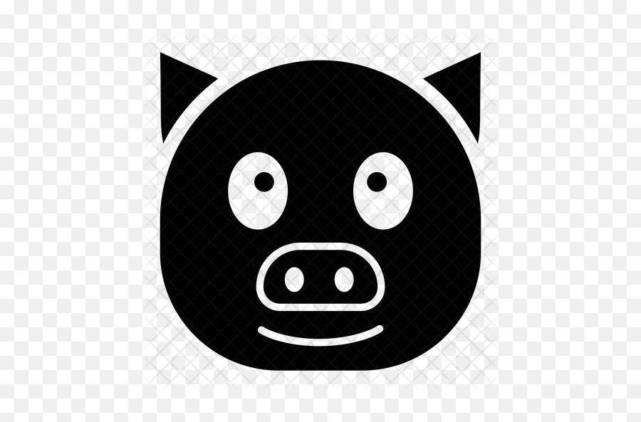 Pig Face Emoji Icon Of Glyph Style - Cartoon,Pig Face Emoticon