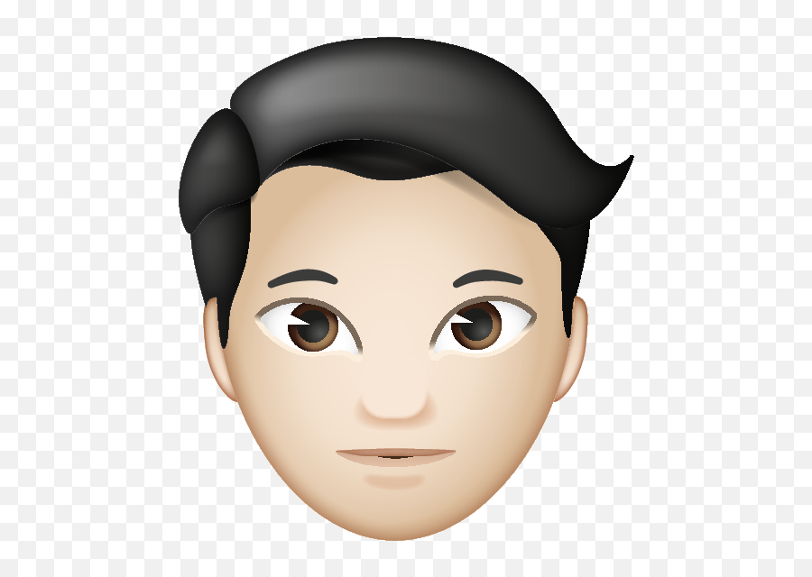 Black Haired With Parted Cut - Emoji Man Black Hair,Hair Emoji