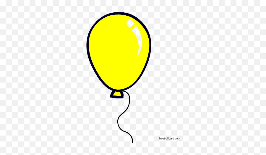 Free Balloon Clip Art Images Color And Black And White - Color Yellow Balloon Clipart Emoji,Baloon Emoji