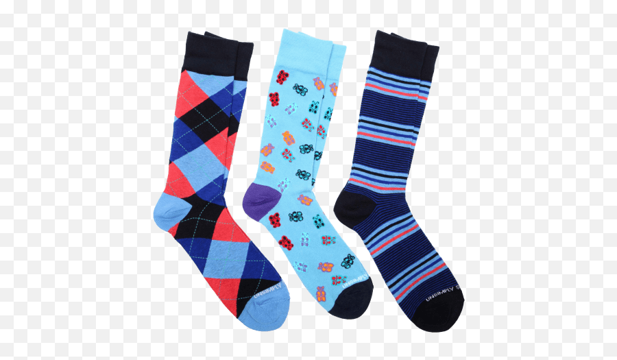 Unsimply Stitched 3 - Pack Dress Socks Teddy Sock Emoji,Black Emoji Socks