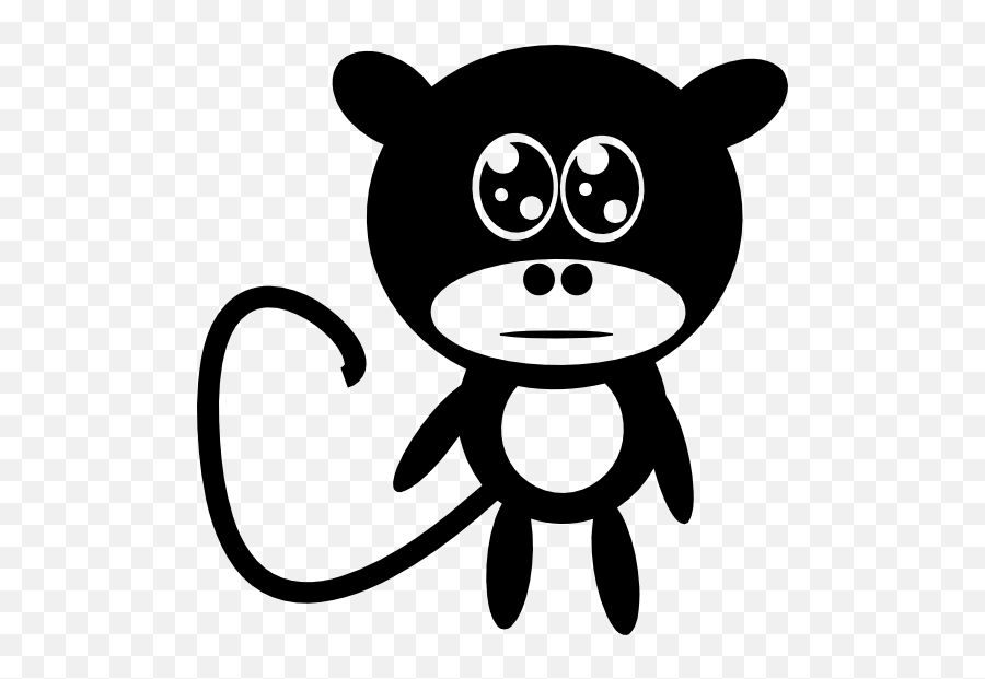 Sad Monkey With Big Eyes Sticker - Cartoon Emoji,Monkey Emoji Covering Eyes