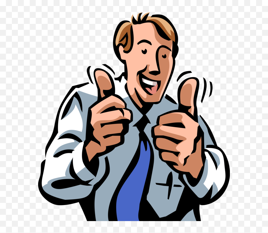 Businessman Gives Two Thumbs - Clip Art Emoji,Two Thumbs Up Emoji