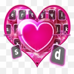 Twinkling Neon Pink Love Keyboard App - Heart Emoji