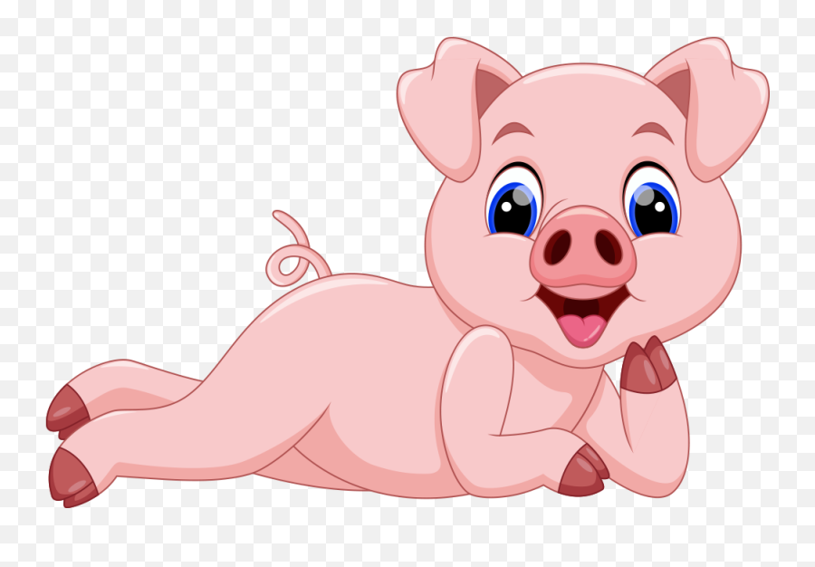 Download Happy Domestic Cartoon Illustration Pig Hq Image - Cartoon Pig Png Emoji,Emoji Bear Pig Tiger Book