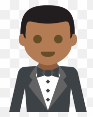 Man In Tuxedo Medium Dark Skin Tone Emoji Emoticon Vector - Suit And Tie