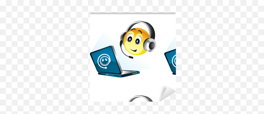 Smiley Ball Working On Their Computer Wallpaper U2022 Pixers U2022 We Live To Change - Emoji Faces With Laptop,Working Emoticon