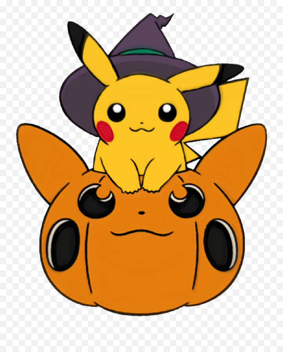 Halloween Cute Pumkin Hat Pokemon Pikachu Witch Wizard - Pokemon Halloween Transparent Emoji,Wizard Emoji