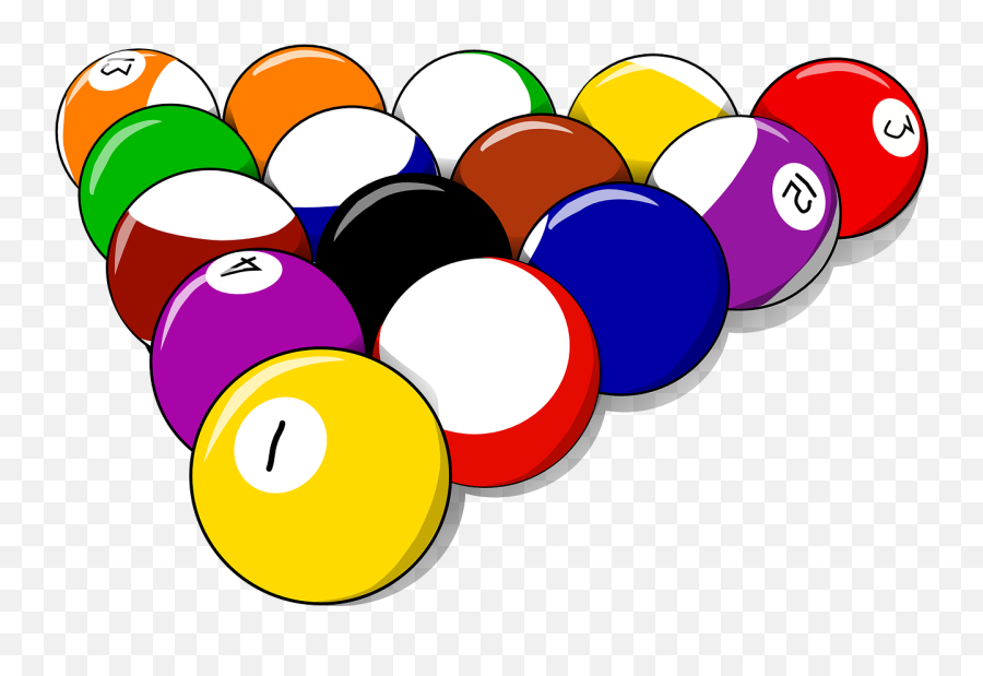 Balls Pool Billiards Game Sport - Billiard Balls Clipart Emoji,Glitter Emoticon