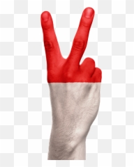 Indonesia Flag Hand Peace Victory - Png Emoji