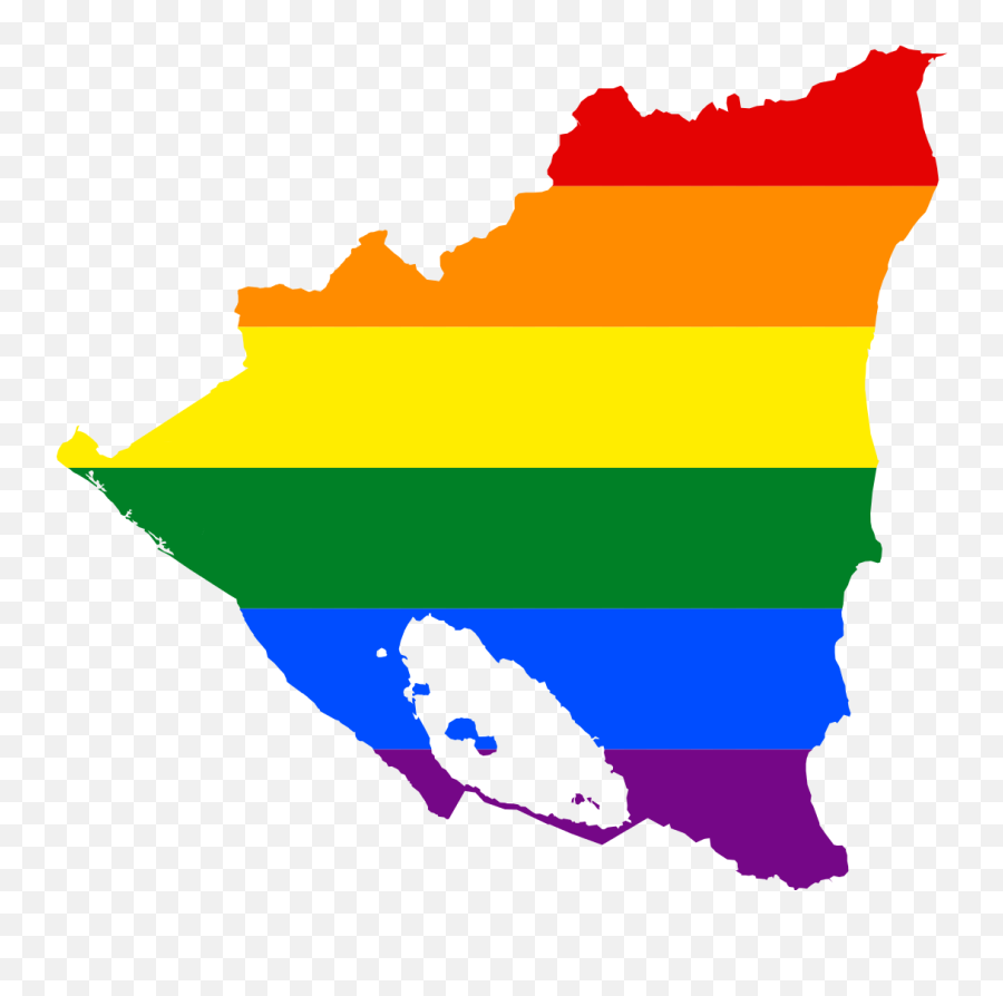 Lgbt Flag Map Of Nicaragua - Nicaragua Silhouette Emoji,Lgbt Flag Emoji