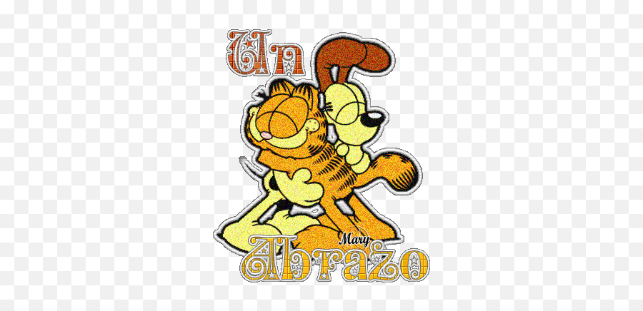 Un Abrazo Garfield Y Odie - Garfield Hugging Odie Emoji,Panther Emoji Copy And Paste