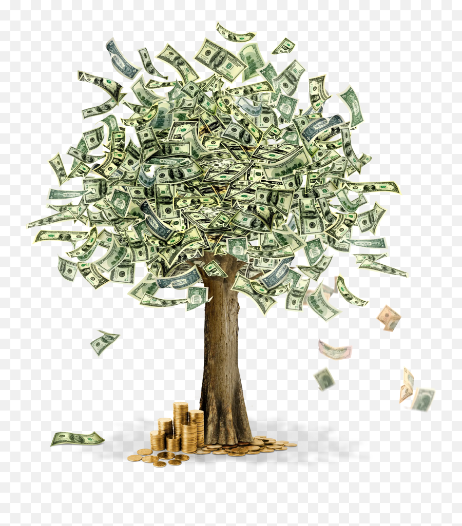 Rich Af - Cartoon Money Tree Png Emoji,Fuming Emoji