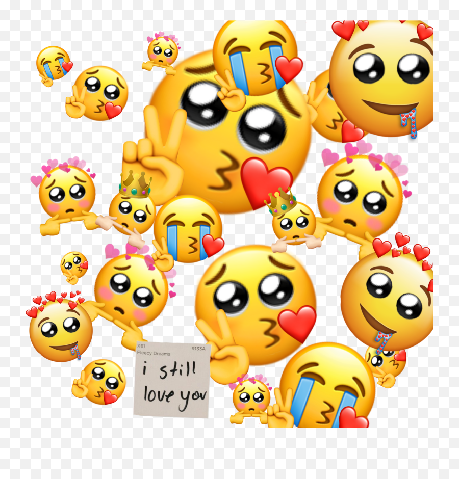 Emojis Emoji Cute Heartbreak Sticker - Cartoon,I Love You Made Out Of Emojis