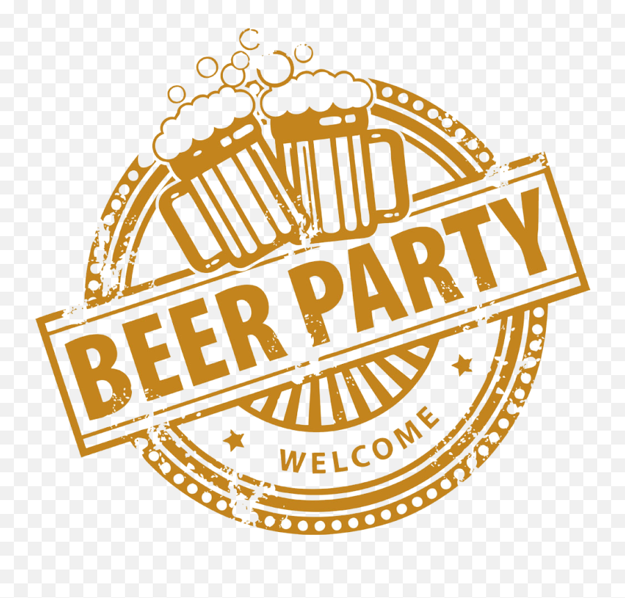 Download Oktoberfest Stamp Beer Beerpartyyellow Party - Transparent Beer Logo Png Emoji,Beer Emoticon Text