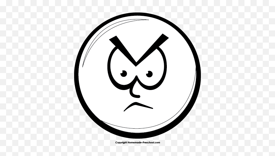 Free Angry Emoji Black And White Download Free Clip Art - Clipart Of Smiley Face In Black And White,Black Emojis