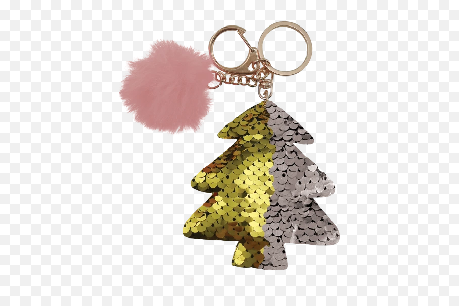 Gold Xmas Tree Clip - Keychain Emoji,Christmas Tree Emoji Transparent