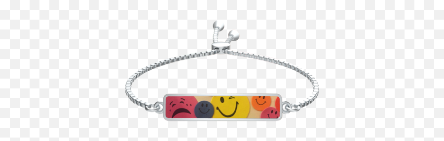 Kayas Emojis Slider Bracelet In Silver - Bracelet,Spades Emoticon