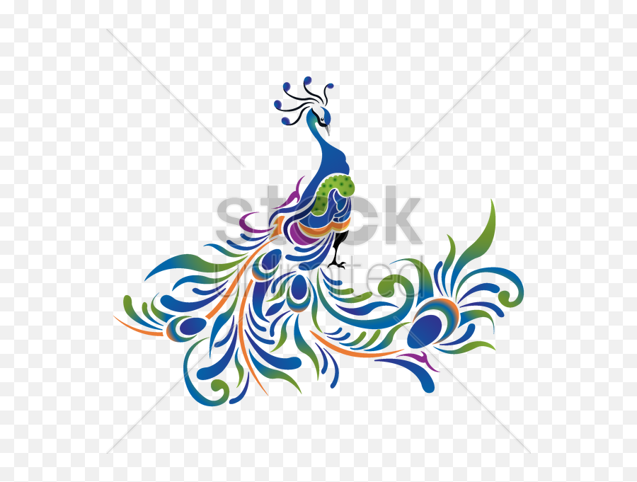 White Flower Clipart - Cartoon Peacock Emoji,Peacock Emoticon
