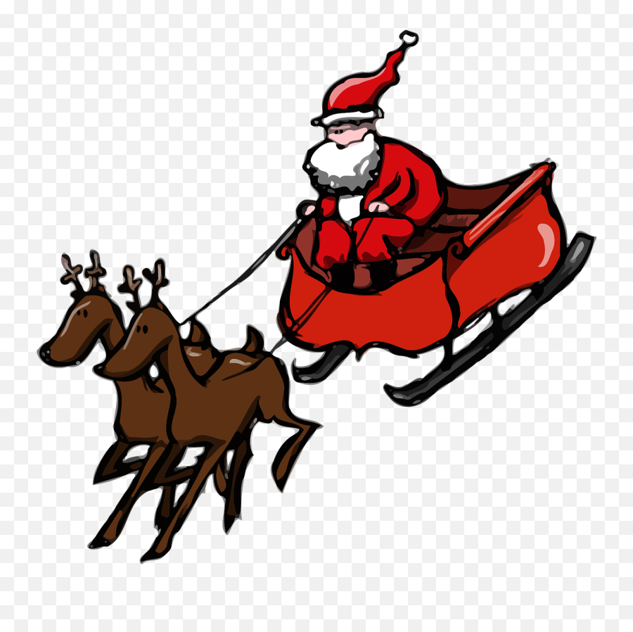 Christmas Comic Characters Emoji,Santa Sleigh Emoji