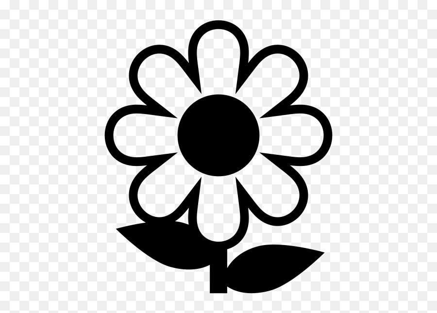 Emojione Bw 1f33c - Flower Emoji Black And White,Cut And Paste Emoji