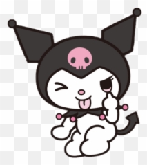 Rebel Pink Grey Kuromi Kitty Cute - Goth Hello Aesthetic Emoji