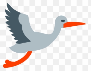 Stork Vector Blue Baby - Emoji Transparent Cartoon Png