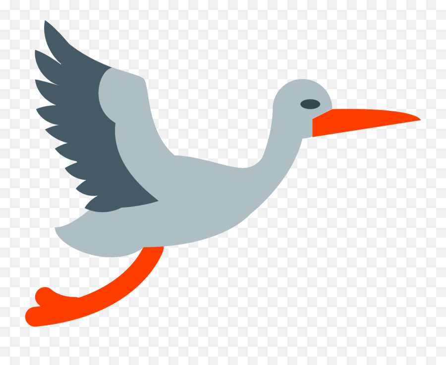 Stork Vector Blue Baby - Stork Emoji Transparent Cartoon Stork Png Baby,Baby Emoji Transparent