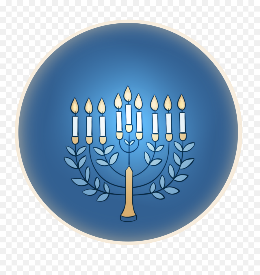 Schanukkah Menorah Blue Candles Chanukah - Circle Emoji,Emoji Menorah