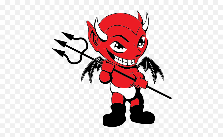 Cure Red Baby Devil With Trident Tattoo Design Clipart - Devil Cartoon Transparent Background Emoji,Red Devil Emoji