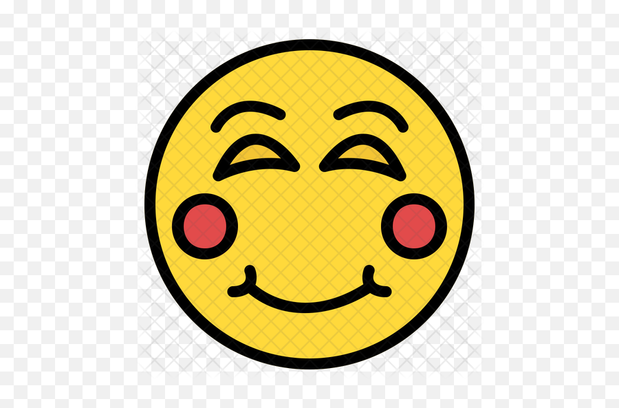 Shy Emoji Icon - Happy,Shy Face Emoji