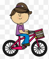 Bike Clip Transportation Transparent - Girl Riding Bike Clipart Emoji,Biking Emoji