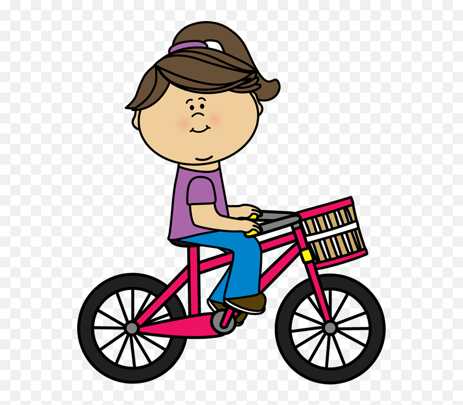 Bike Clip Transportation Transparent - Girl Riding Bike Clipart Emoji,Biking Emoji