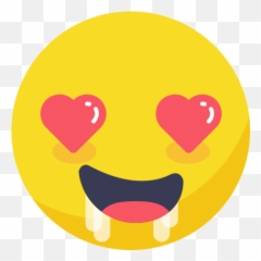 Heart Eyes Emoji Horny In Love - Face Icon