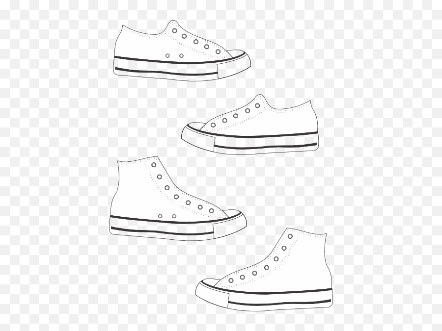 Clipart Shoes Canvas Shoe Clipart - Black And White Tennis Shoe Clipart Emoji,Emoji Canvas Shoes