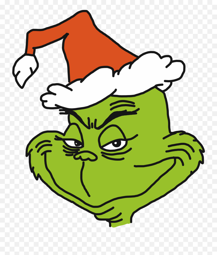 Grinch Clipart - Grinch With Christmas Hat Emoji,Grinch Emoji