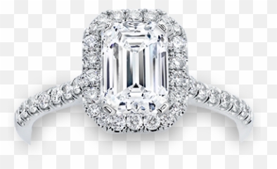 French Cut Halo For Rectangle In 14k - Ring Emoji
