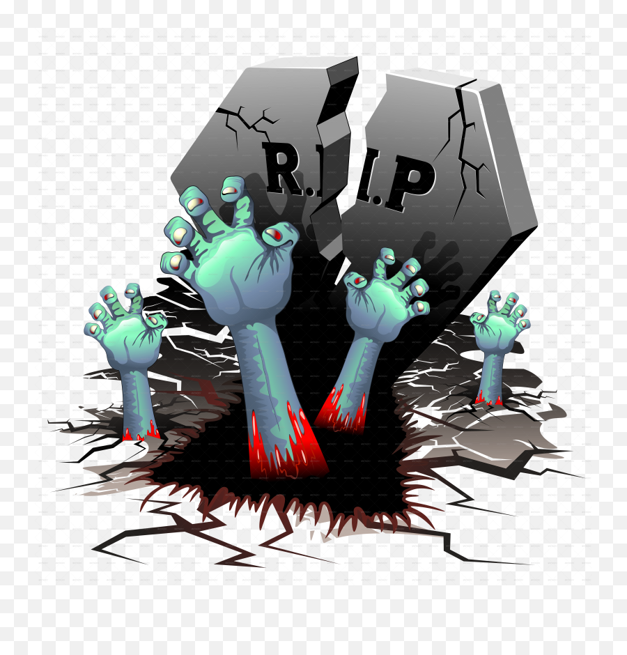 Creepy Hands On Cemetery By Bluedarkat Graphicriver - Zombie Zombie Hnad Png Grave Emoji,Zombie Emoji