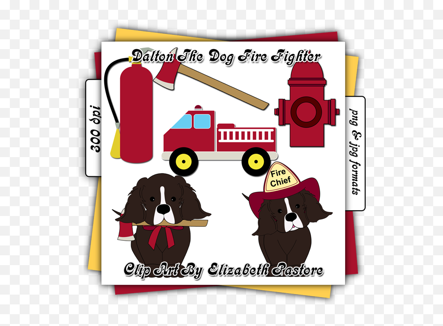 Firefighter Dog Clip Art Consist Of 6 Images Dalton The Dog - Consist Clipart Emoji,Fire Hydrant Emoji