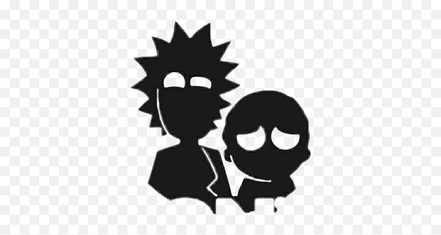 Freetoedit Rick Morty Rickandmorty Shadow Wallpaper - Rick And Morty Wallpaper Black And White Emoji,Morty Emoji