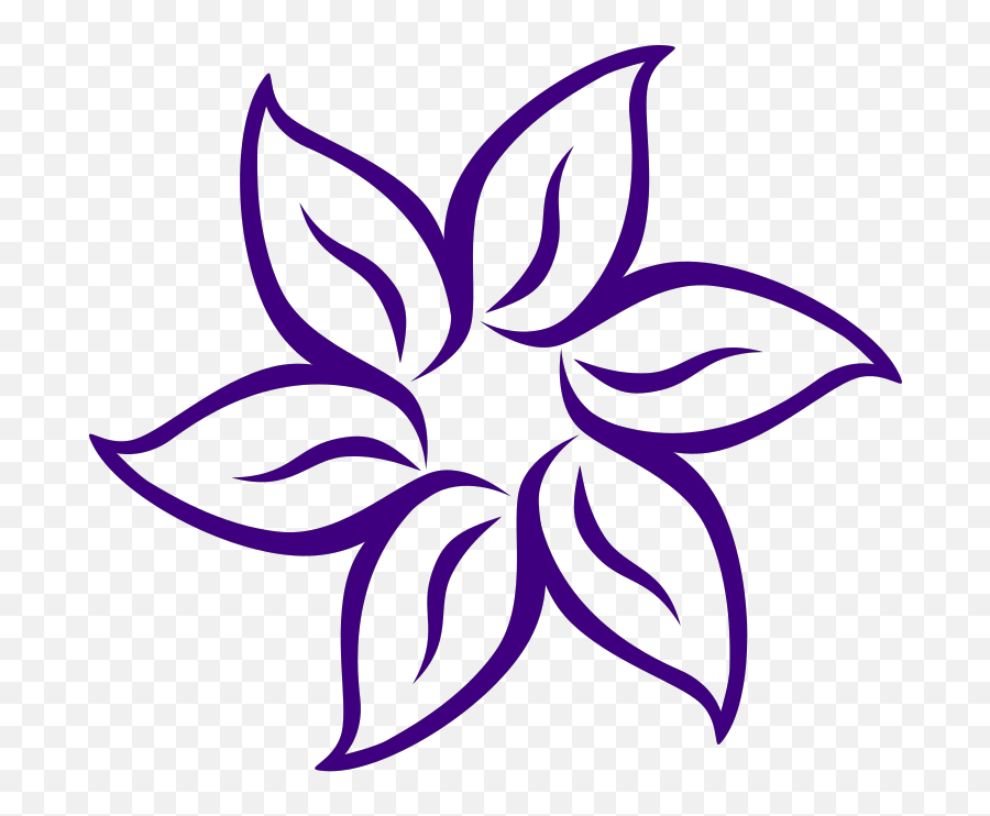 Purple Flower Outline Png Svg Clip Art For Web - Download Drawing Small Easy Flowers Emoji,Purple Flower Emoji