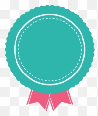 Green Badge With Pink Ribbon - Ribbon Badge Vector Png Emoji,Pink Bow Emoji