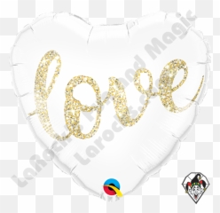 18 Inch Heart Love Glitter Gold Foil - Chain Emoji,Heart Emoji Balloons