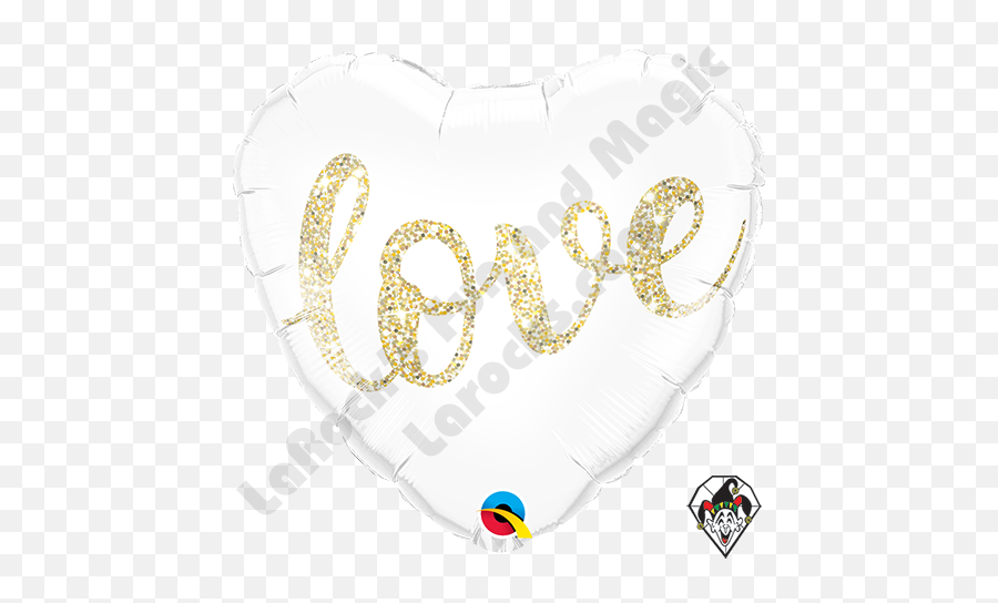 18 Inch Heart Love Glitter Gold Foil - Chain Emoji,Heart Emoji Balloons