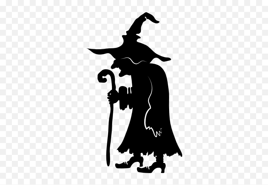 Old Witch Walking With Cane Sticker - Halloween Emoji,Old Man With Cane Emoji