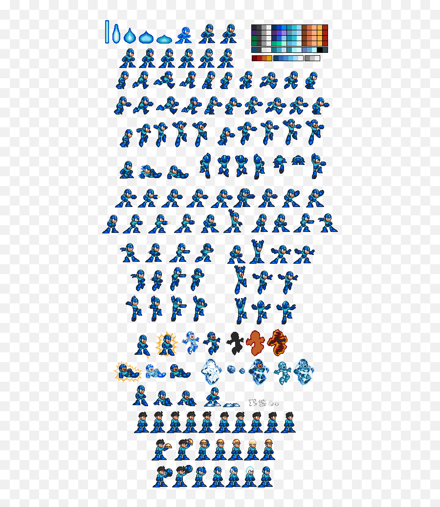 Megaman 8 Sprite Sheet Transparent - Mega Man Classic Sprites Emoji,Meg...