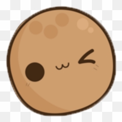 Kawaii Kiwi Brown Fruits Face - Circle Emoji